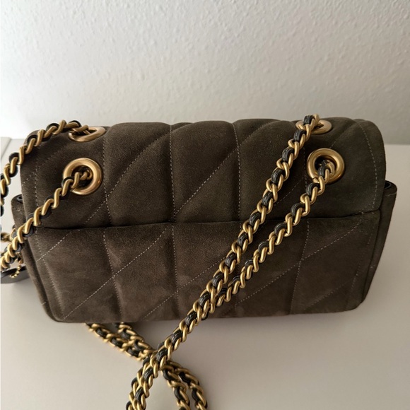 Coach Tabby 20 Quilted Suede Shoulder Bag with Gold Chain. - Picture 10 of 14
